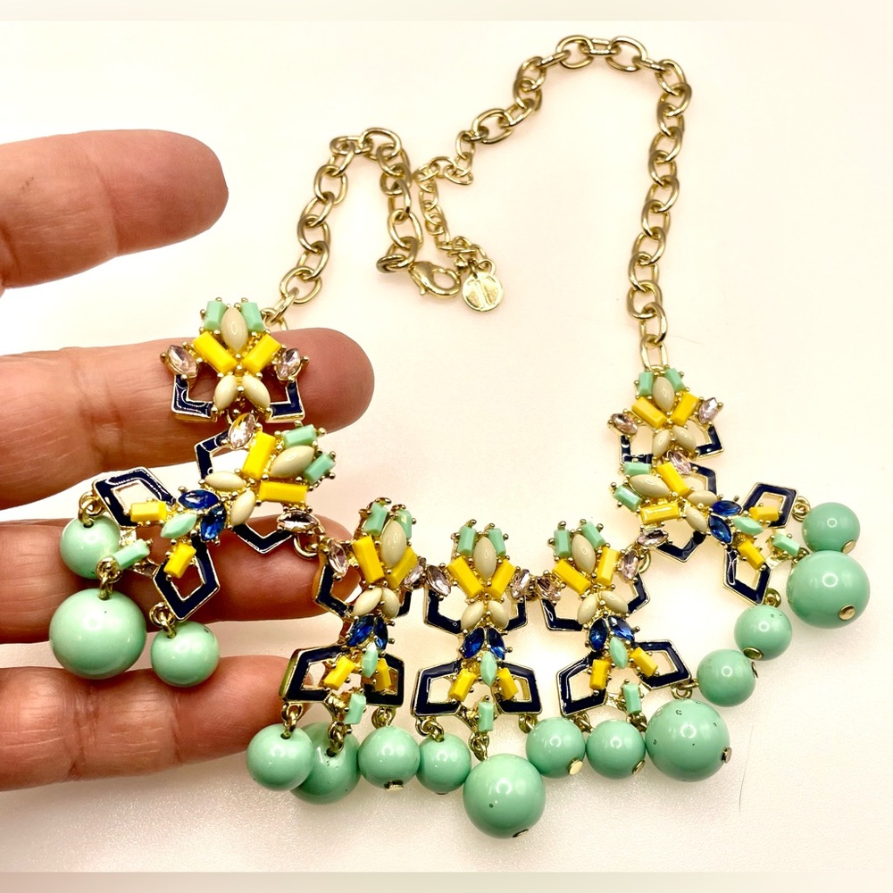 Unique Statement Necklace Signed Talbots Gold Ton… - image 6